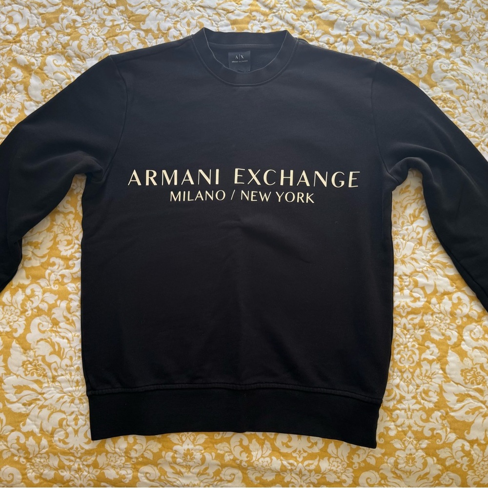 Armani Exchange Black Crewneck Sweater